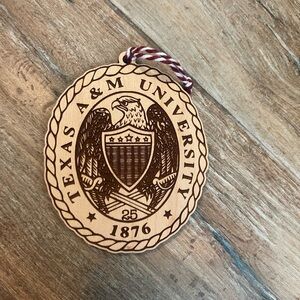 Texas A&M University Wooden Holiday Ornament
